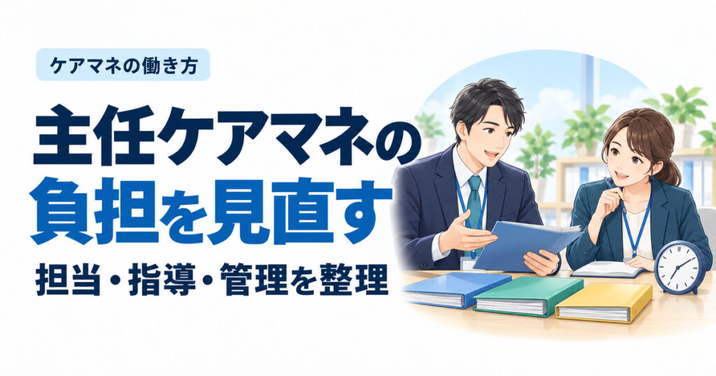 主任ケアマネの負担を見直す。担当・指導・管理を整理