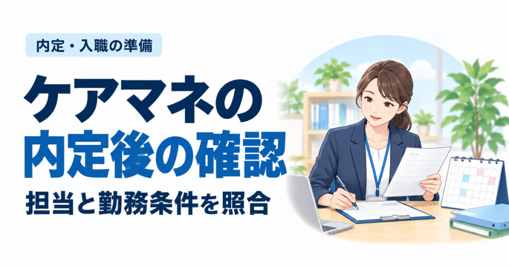 ケアマネの内定後の確認。担当と勤務条件を照合