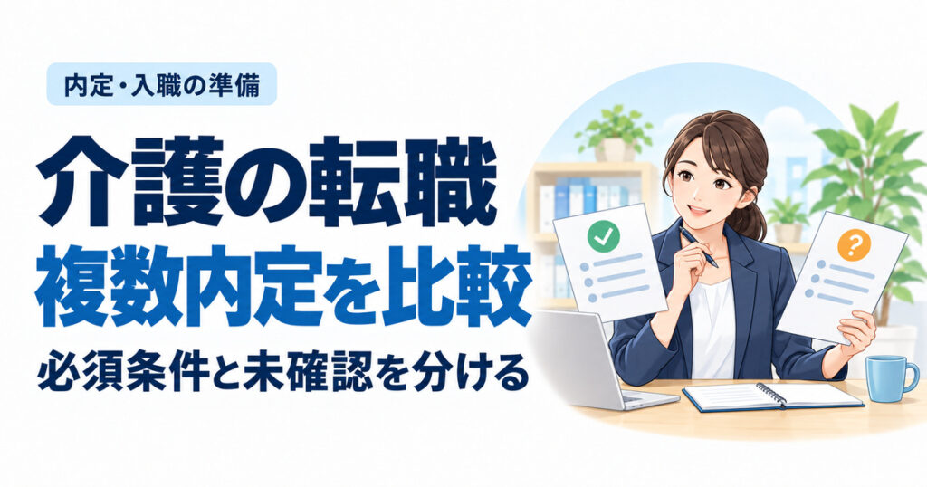 介護の転職複数内定を比較。必須条件と未確認を分ける