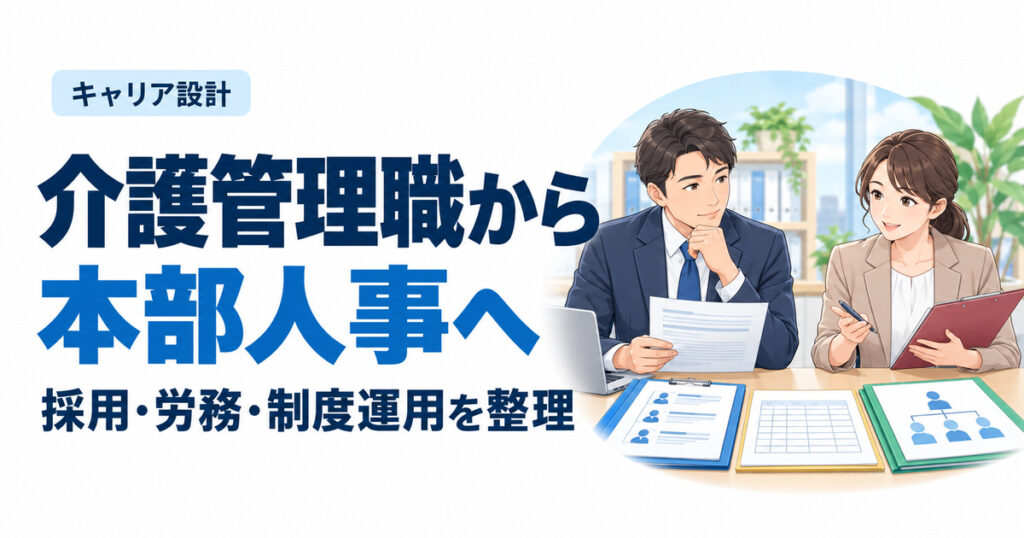 介護管理職から本部人事へ。採用・労務・制度運用を整理