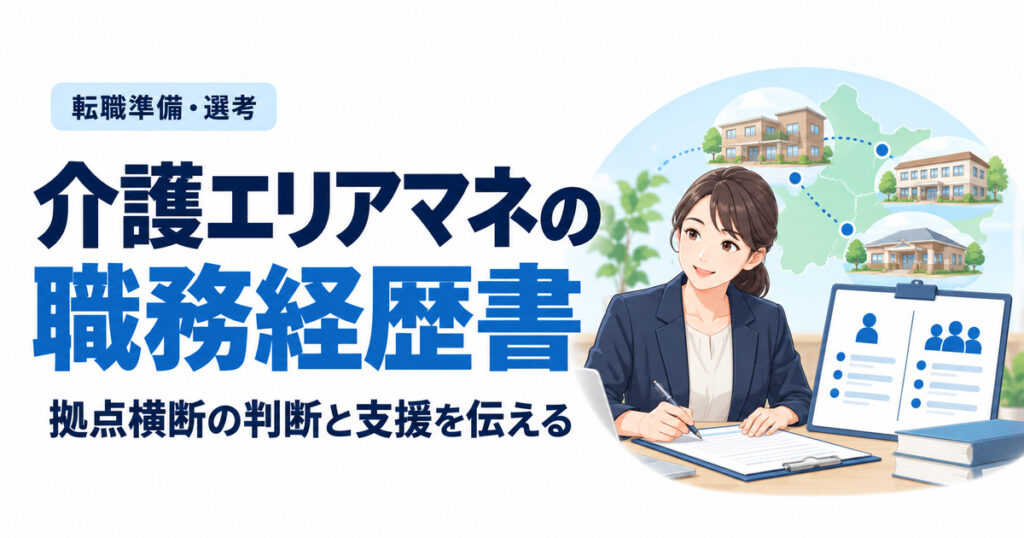介護エリアマネの職務経歴書。拠点横断の判断と支援を伝える