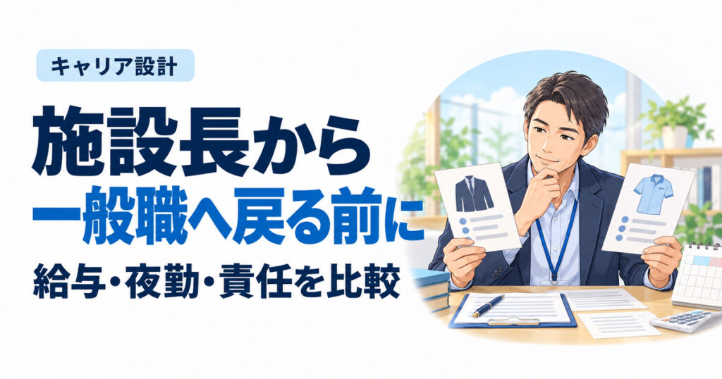 施設長から一般職へ戻る前に。給与・夜勤・責任を比較
