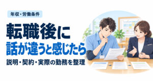 転職後に話が違うと感じたら。説明・契約・実際の勤務を整理