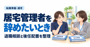 居宅管理者を辞めたいとき。退職相談と後任配置を整理